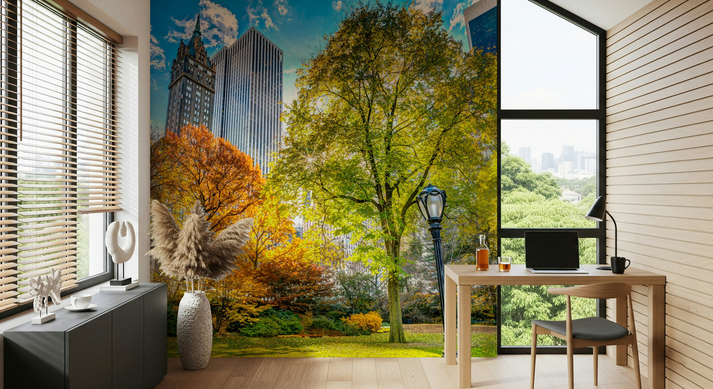Central Park in Fall Colors Wall Mural