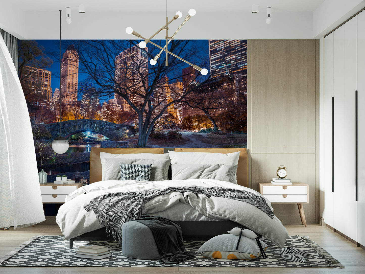 Central Park at Night Wall Mural