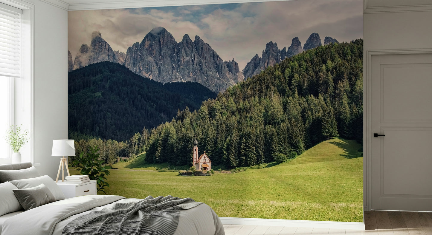 Alpine Chapel Vista Wall Mural