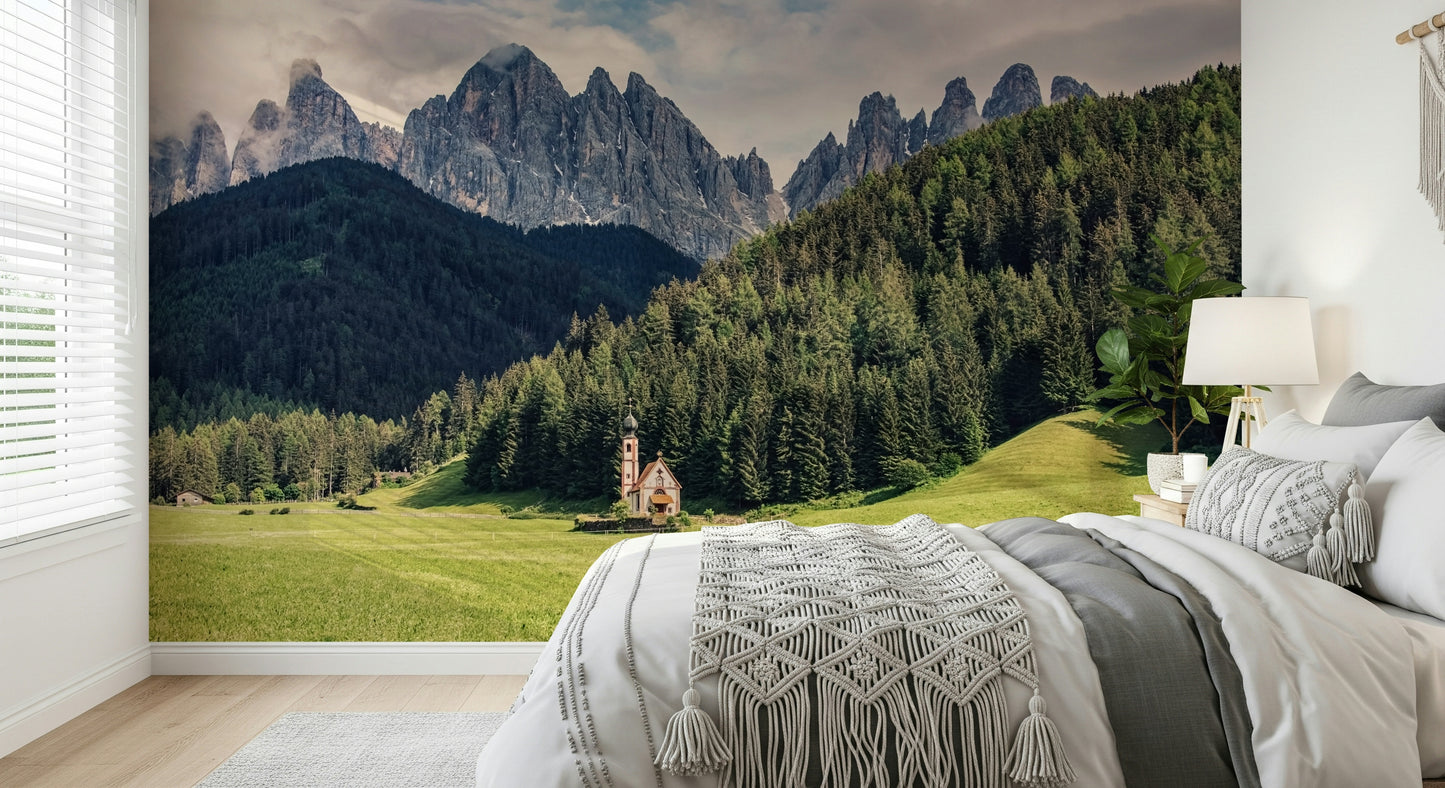 Alpine Chapel Vista Wall Mural