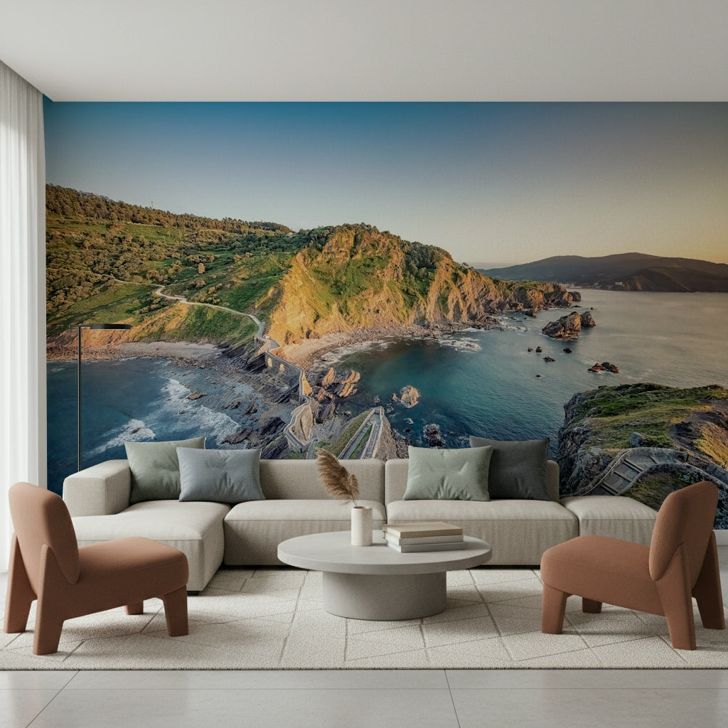 Serene Coastline Path Wall Mural
