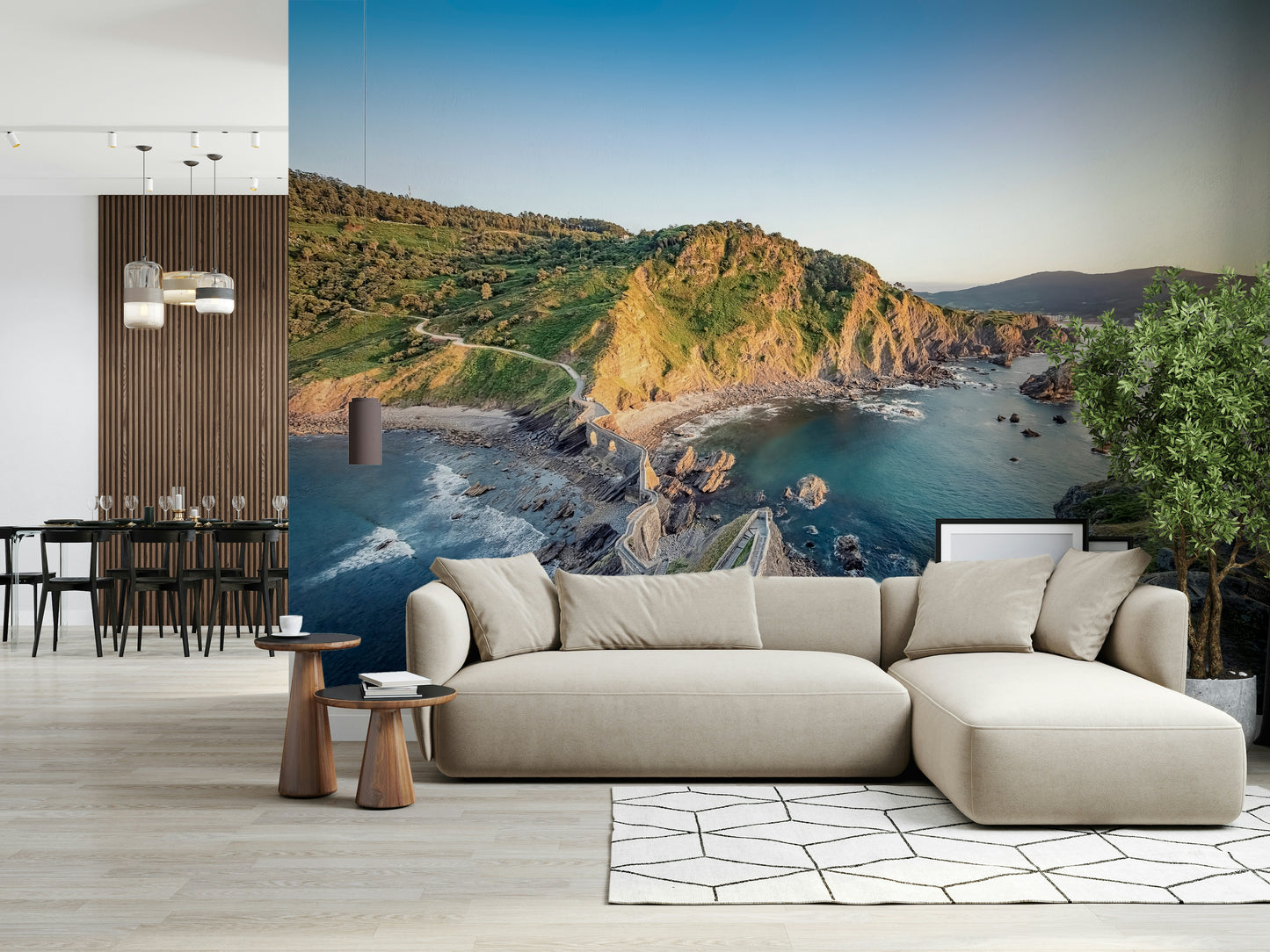 Serene Coastline Path Wall Mural