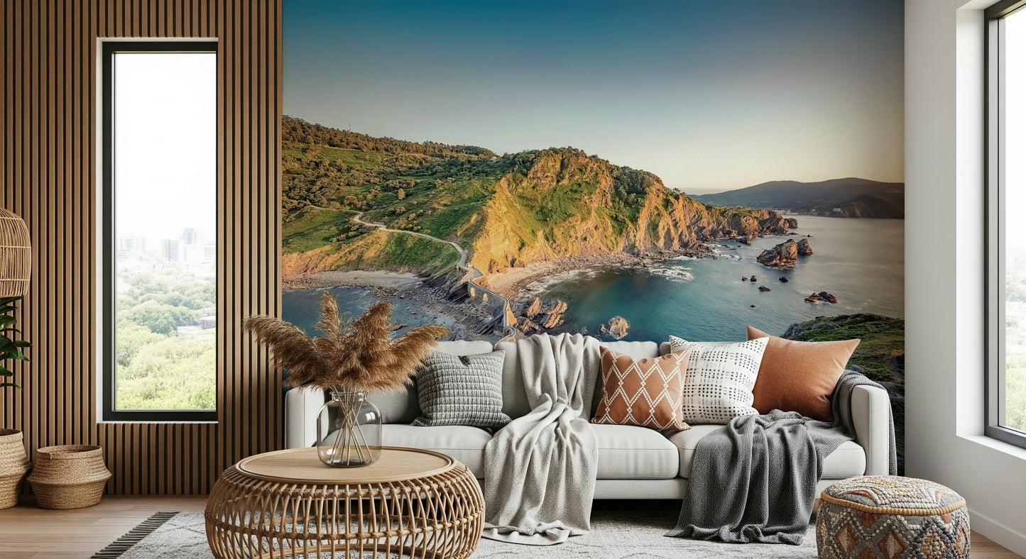 Serene Coastline Path Wall Mural