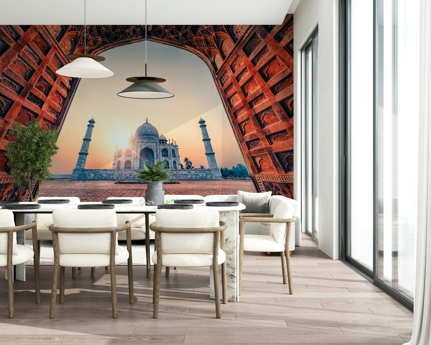Taj Mahal Sunset Wall Mural