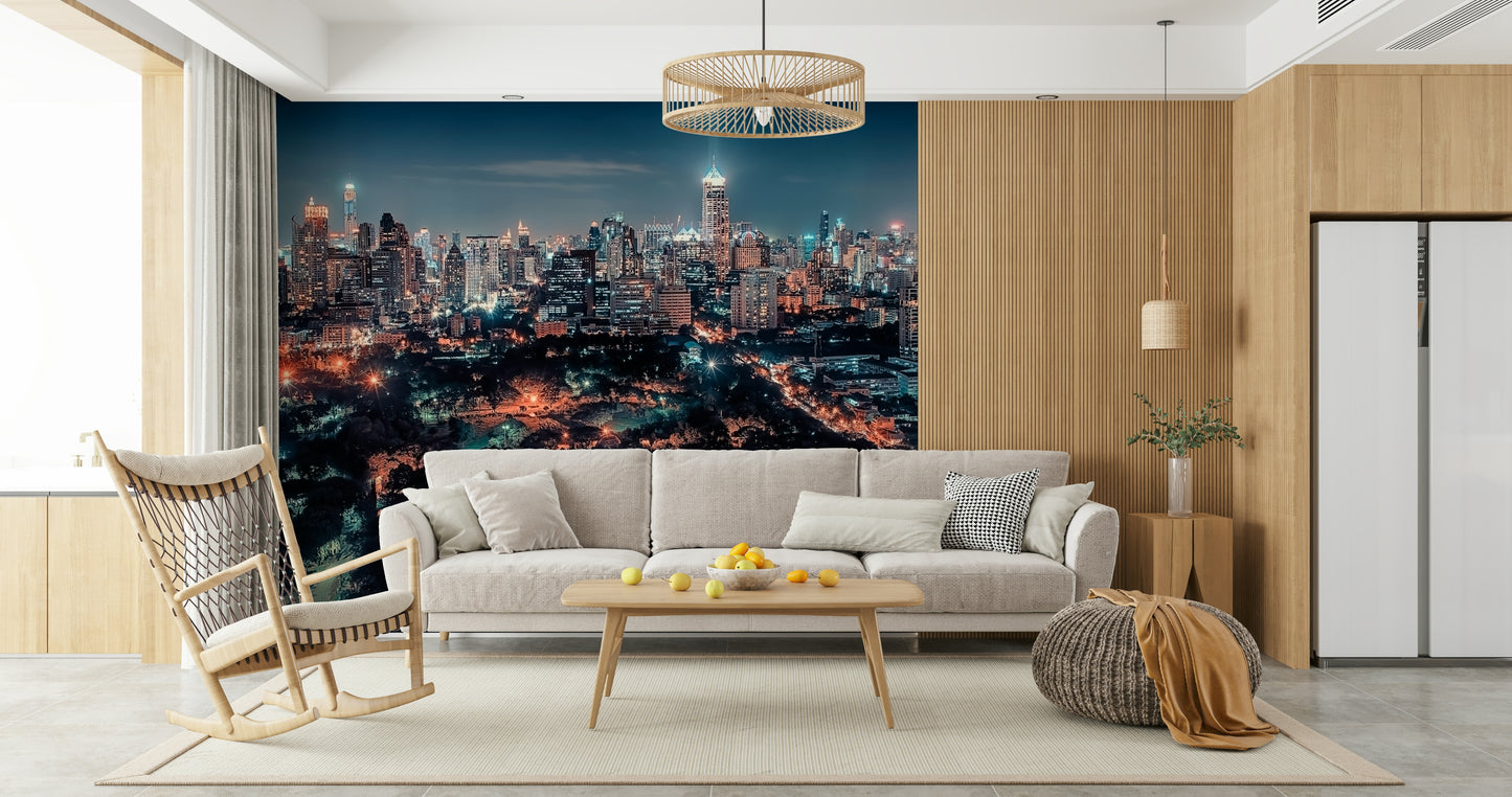 Bangkok Nightscape Wall Mural