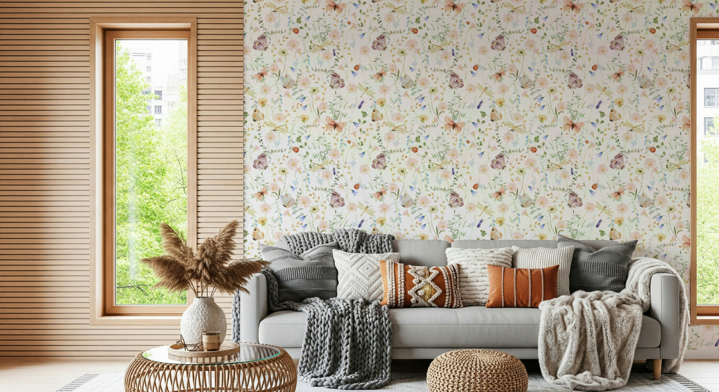 Blush Meadow's Whisper Wallpaper⁠