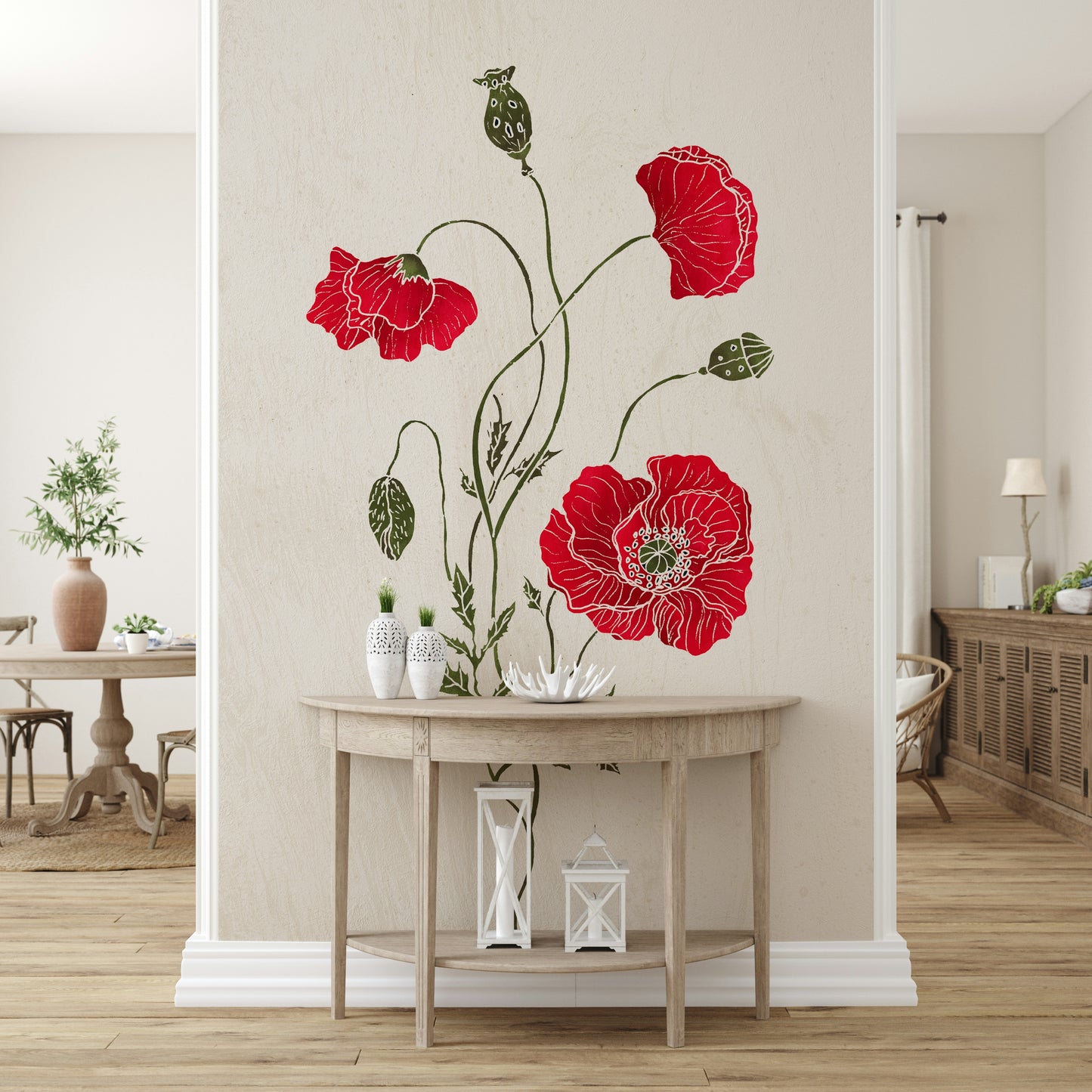 Lonely Red Poppy Wall Mural