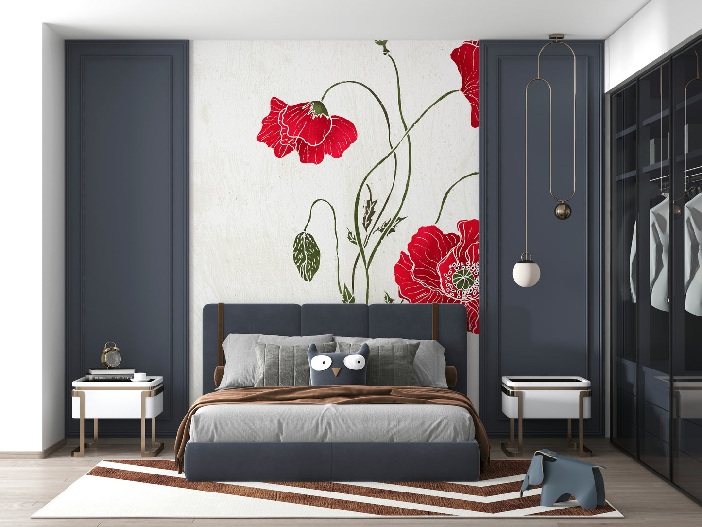 Lonely Red Poppy Wall Mural