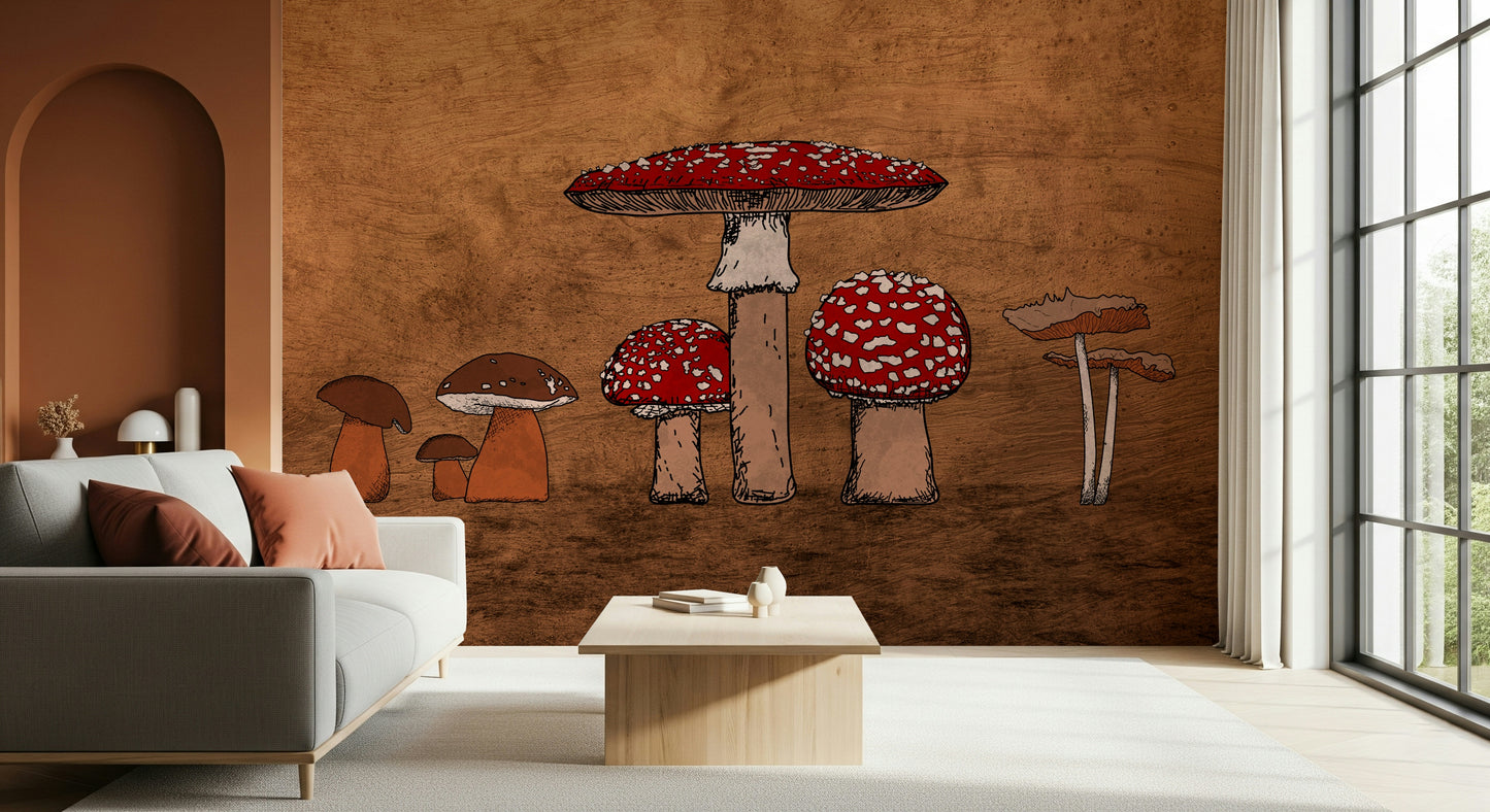 Ancient Mushrooms Wall Mural
