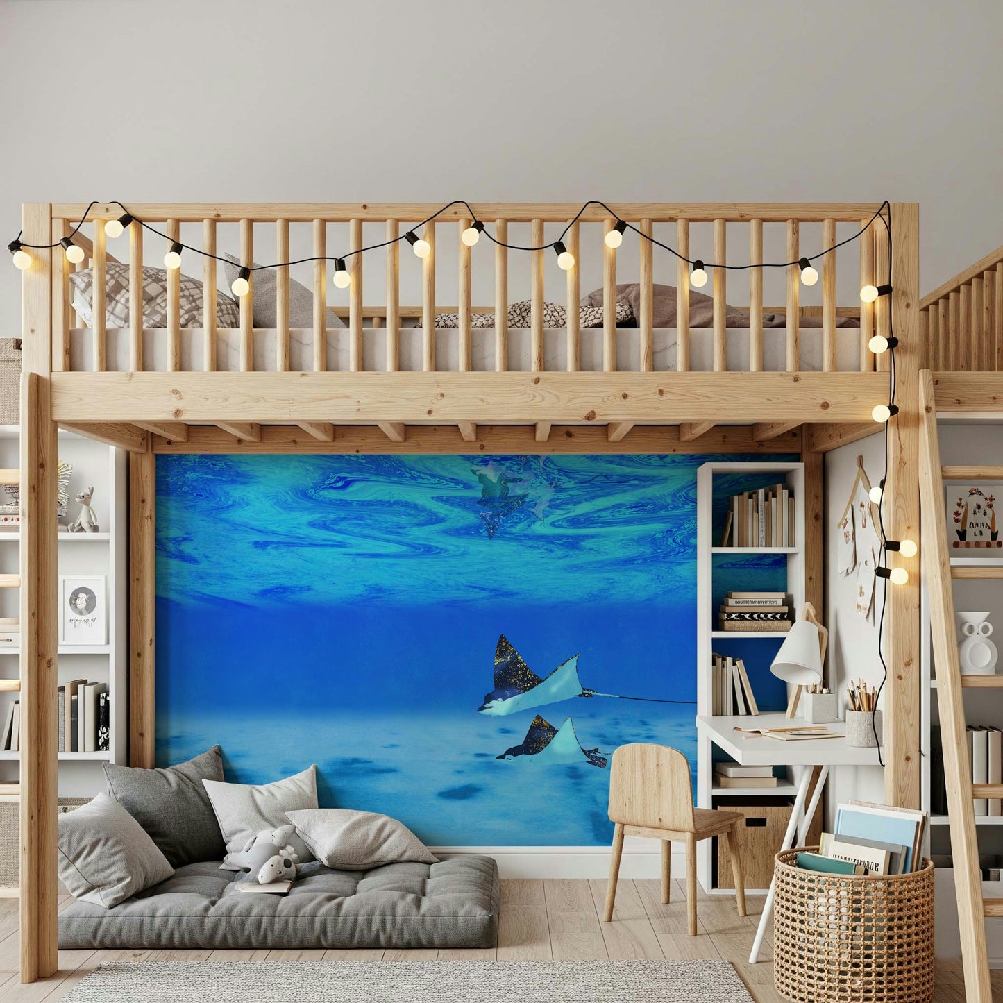 Ethereal Manta Rays Wall Mural
