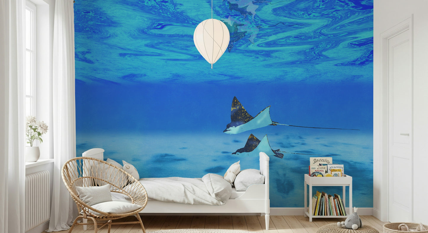 Ethereal Manta Rays Wall Mural