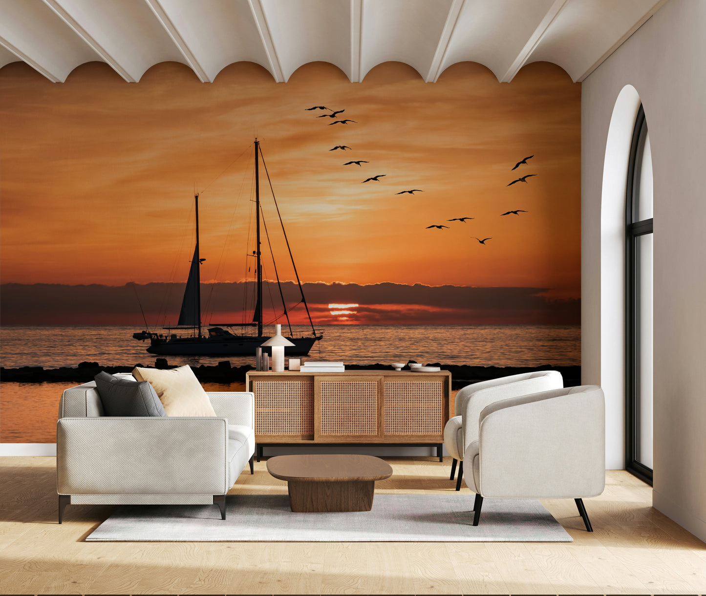 Golden Horizon Wall Mural