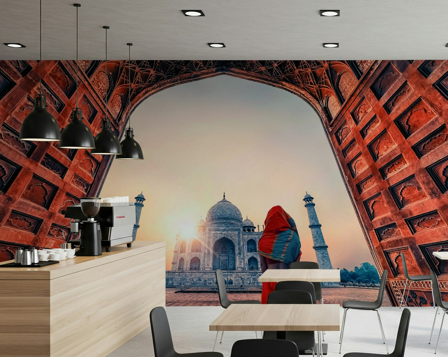 Taj Mahal at sunset Wall Mural
