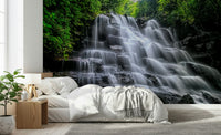 Soothing aquatic scene Cascading Serenity wall mural art.