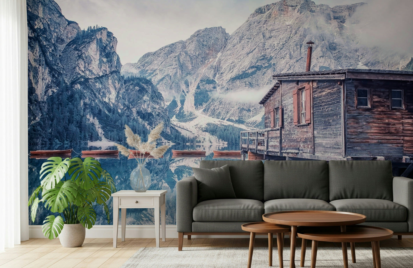 Braies Lake Serenity Wall Mural