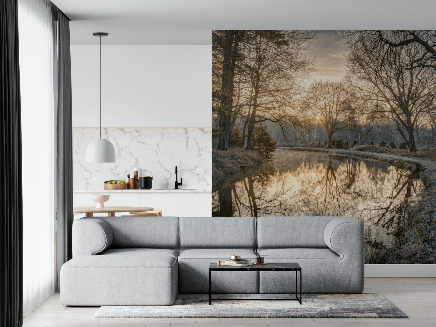 Canal Sunrise Wall Mural