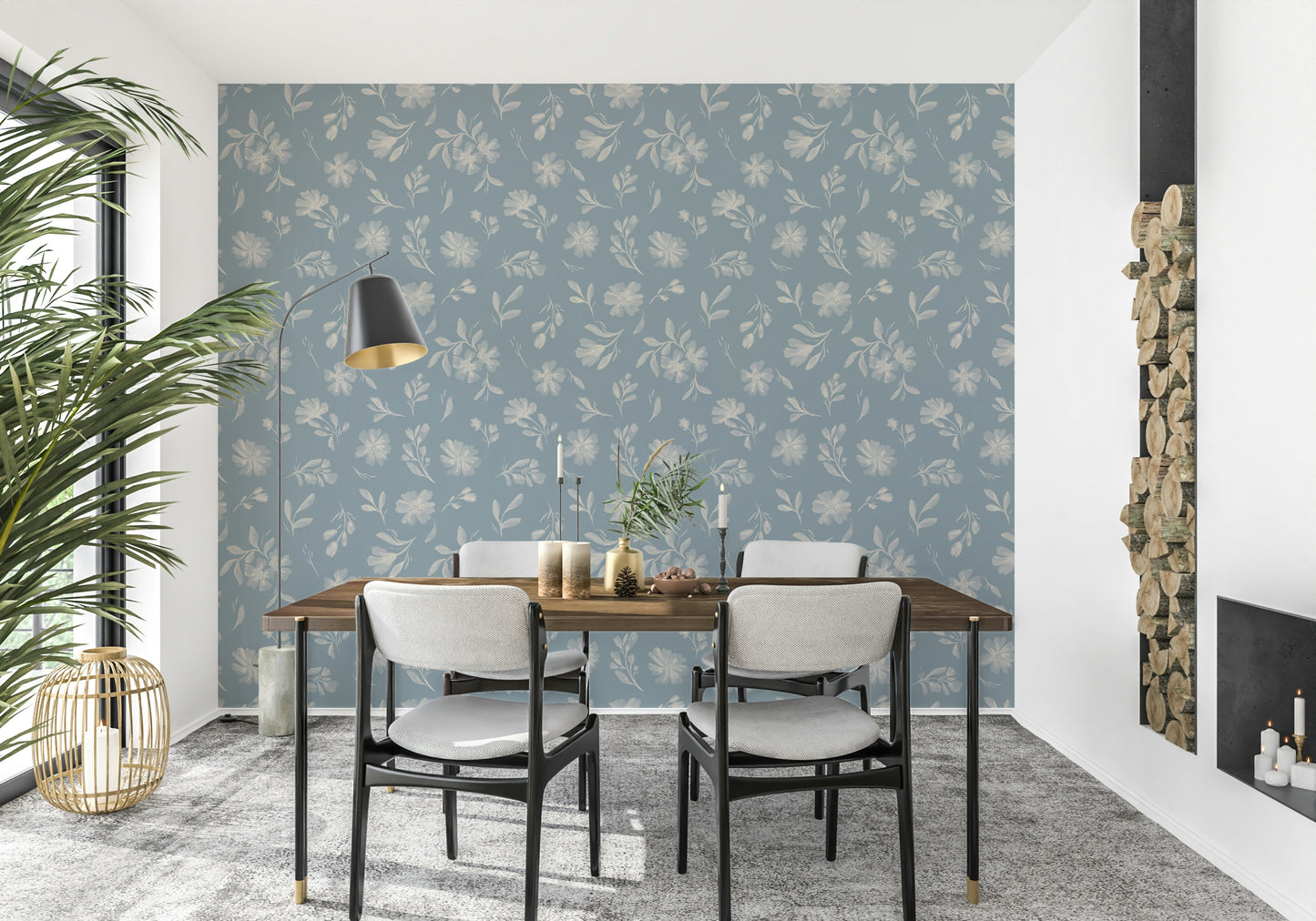 Powder Blue Bloom Wallpaper⁠