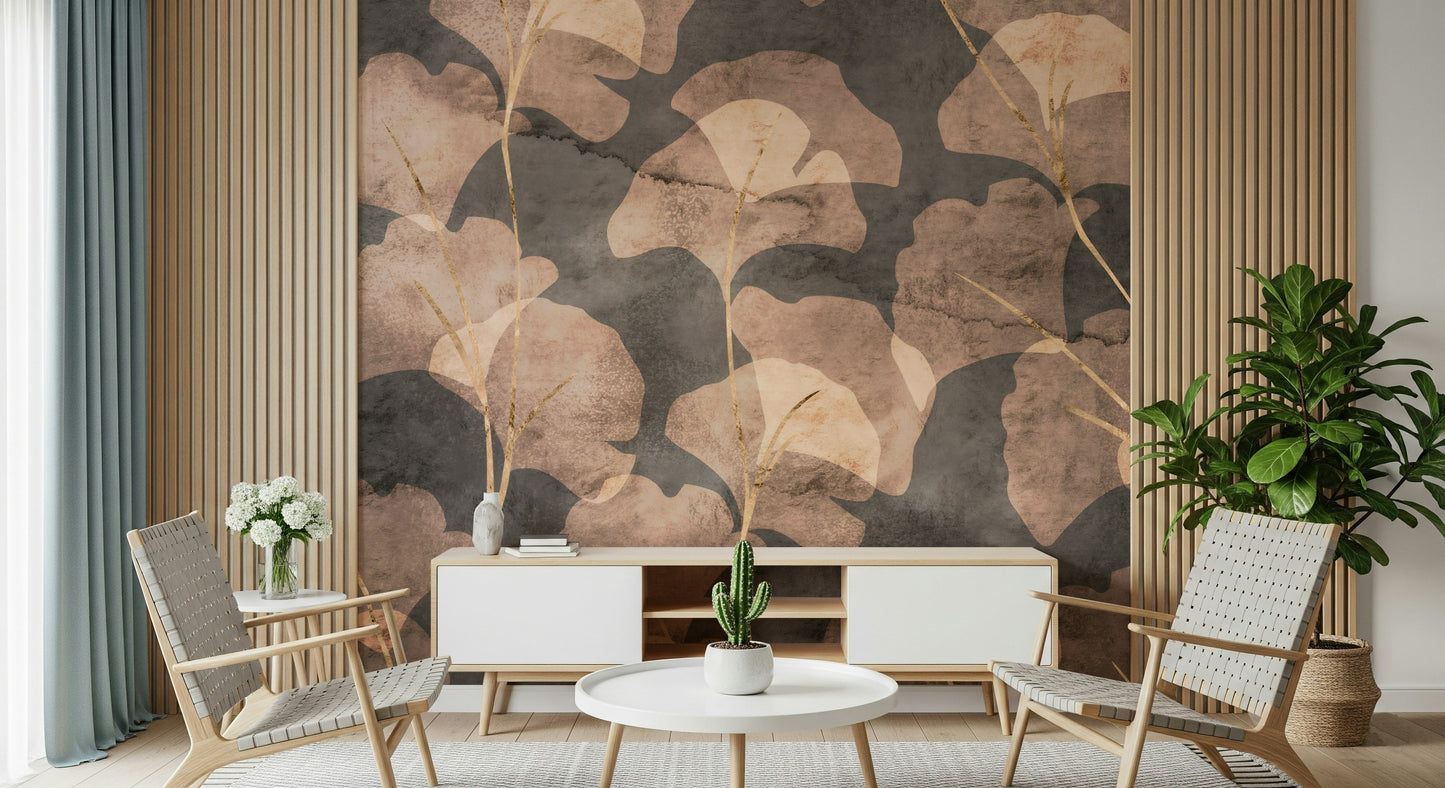 Midwinter Gingko -  Sepia Wall Mural