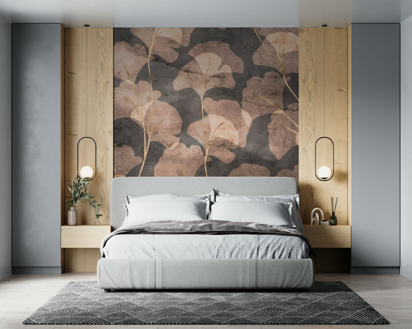 Midwinter Gingko -  Sepia Wall Mural