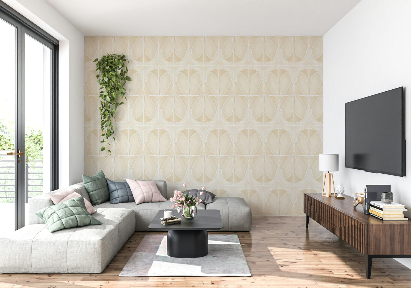 Softy Dèco Geometries -  Sand Charm Wallpaper⁠