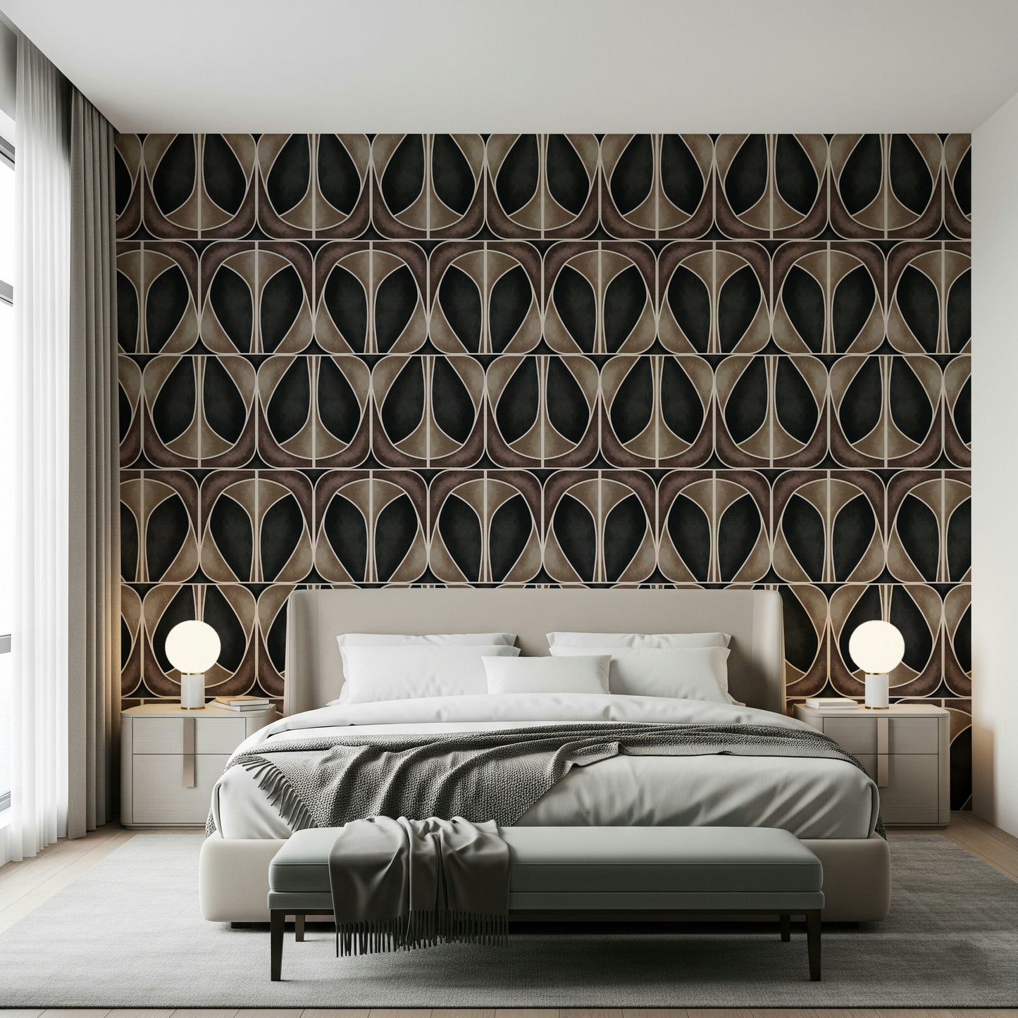 Softy Dèco Geometries -  Dramatic Charm Wallpaper⁠