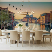 Historic Italian architecture depicted on Venetian Canal Dream wallpaper.