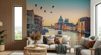 Scenic waterway view featuring Venetian Canal Dream wallpaper mural.
