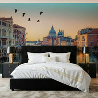 Evening sky over Venice via Venetian Canal Dream wallpaper.