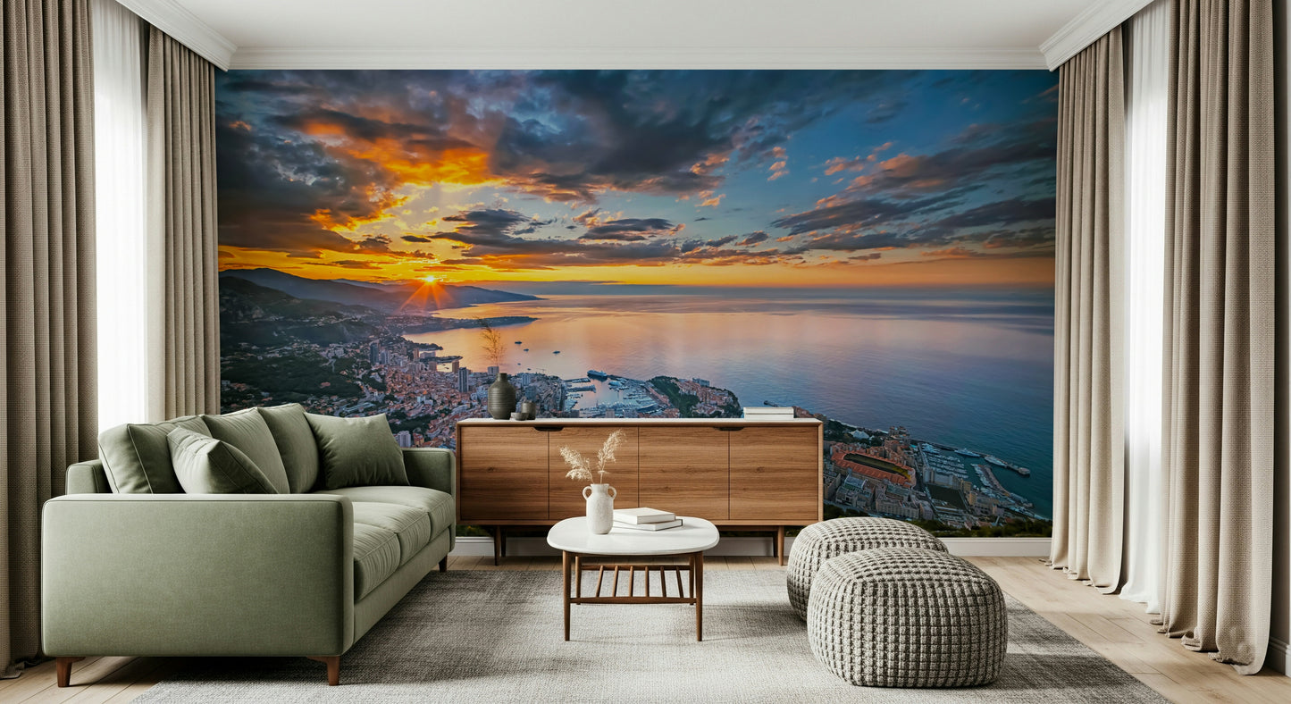 Monaco at Dawn Wall Mural