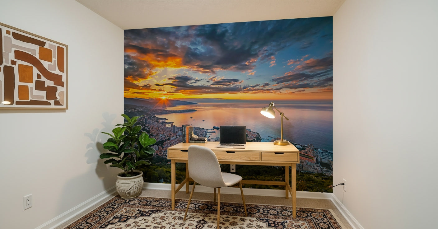 Monaco at Dawn Wall Mural