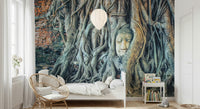 Ancient arboreal sculpture in Timeless Harmony mural wall design.