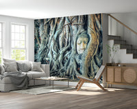 Sacred ruins wallpaper mural featuring Timeless Harmony garden peace.