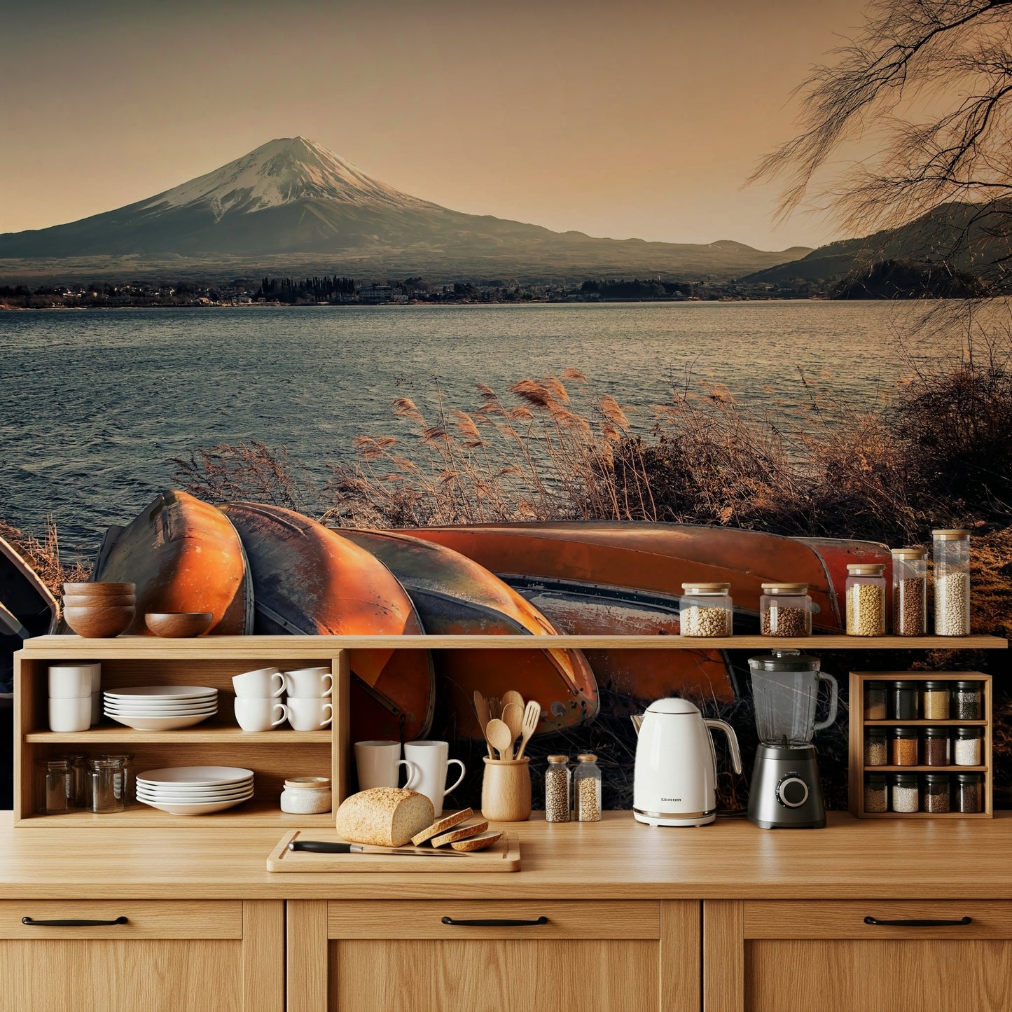 Fuji's Lakeside Calm Wall Mural