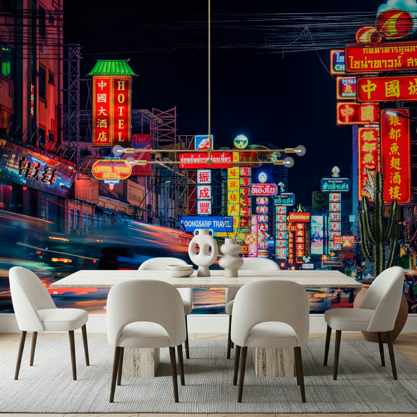 Chinatown Dreams wallpaper for walls exotic metropolitan scenery.
