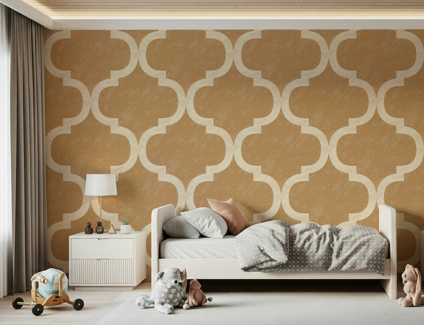 Moroccan Ogee - Golden Tan Wallpaper⁠