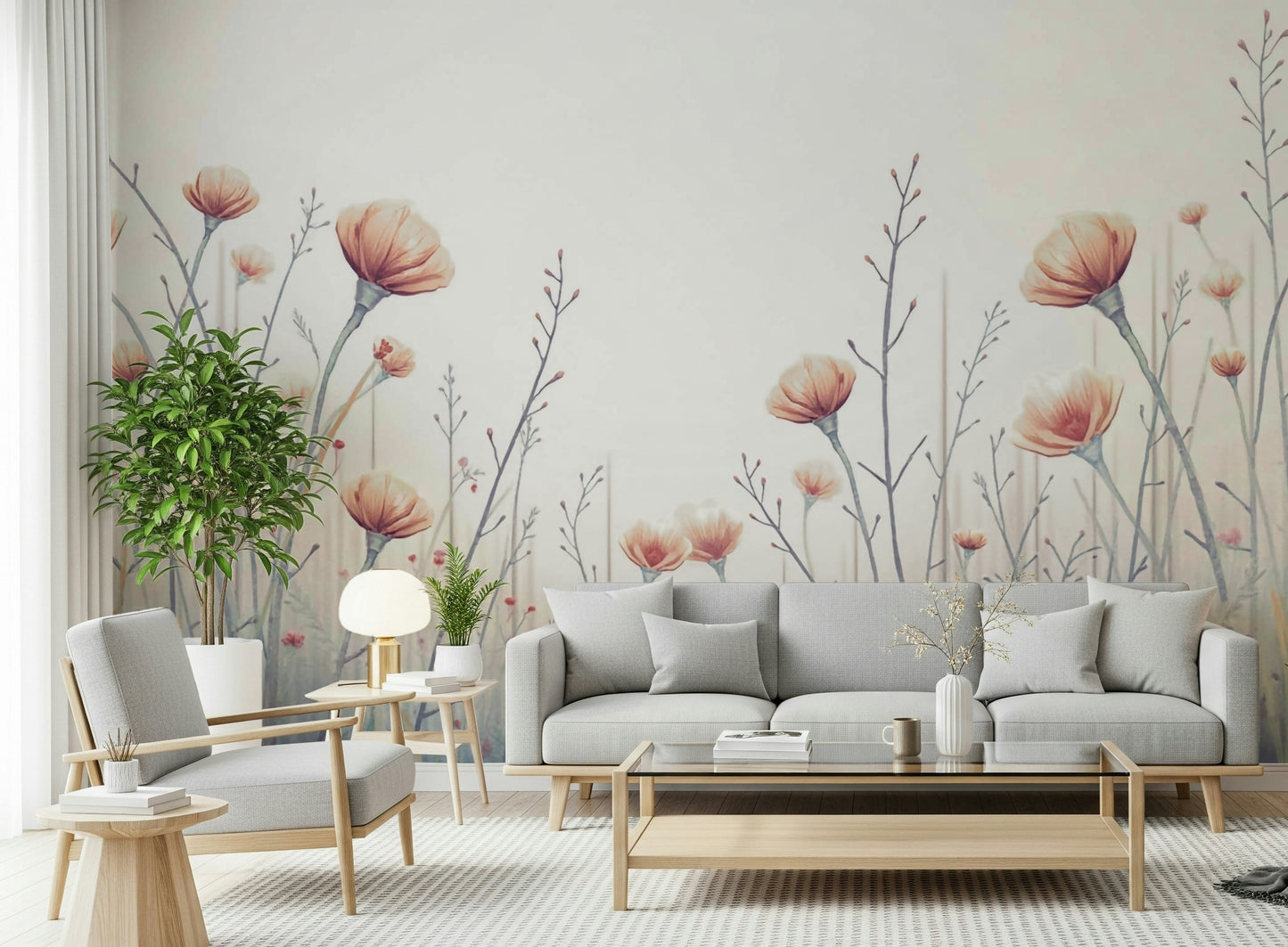 Whispering Blooms Wall Mural