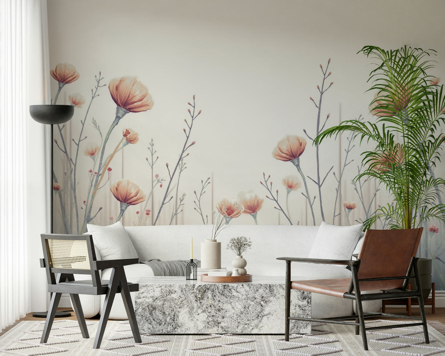 Whispering Blooms Wall Mural