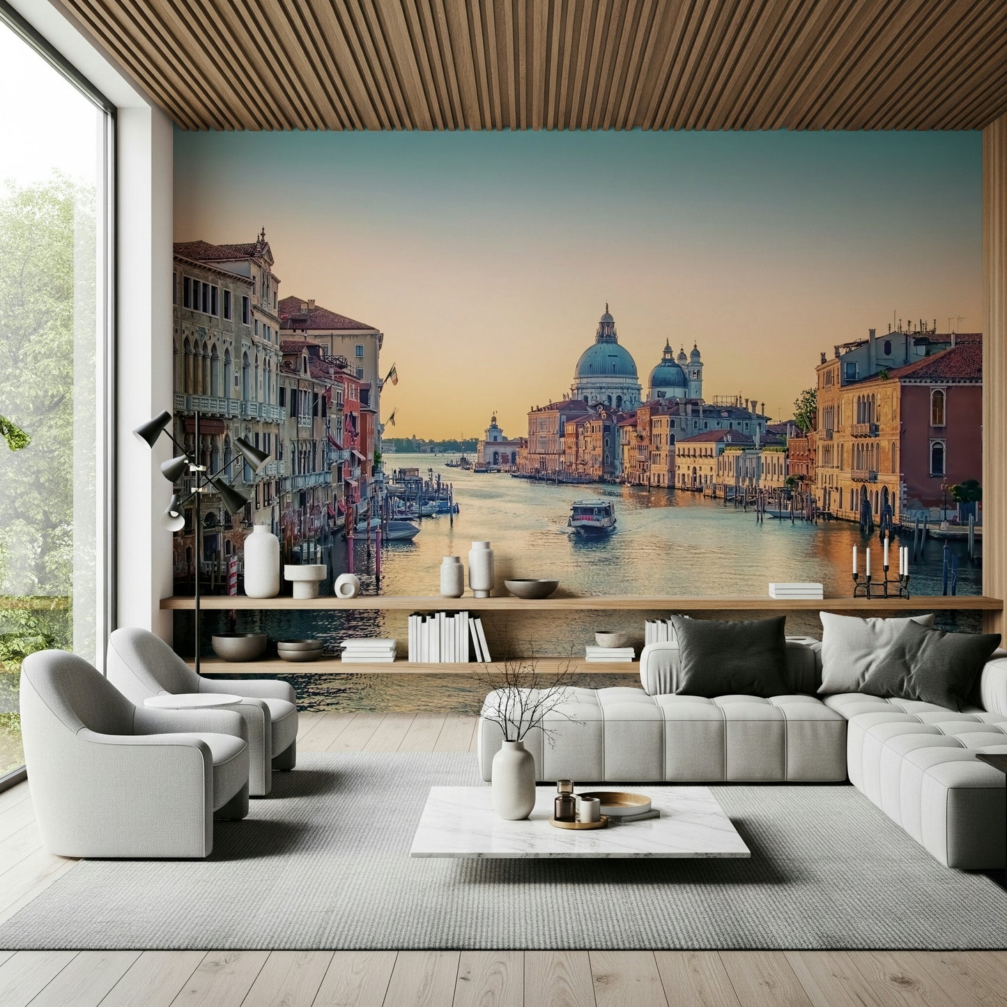 Romantic Italian architecture on Venice Serenade wall mural.