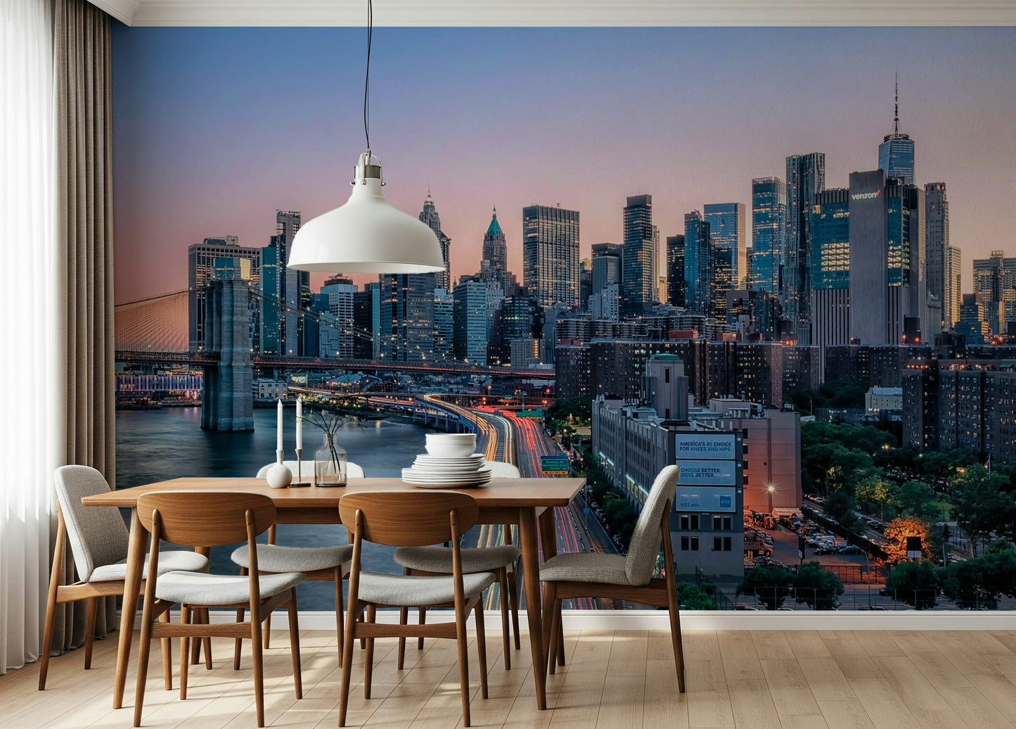NYC Skyline Dusk Wall Mural