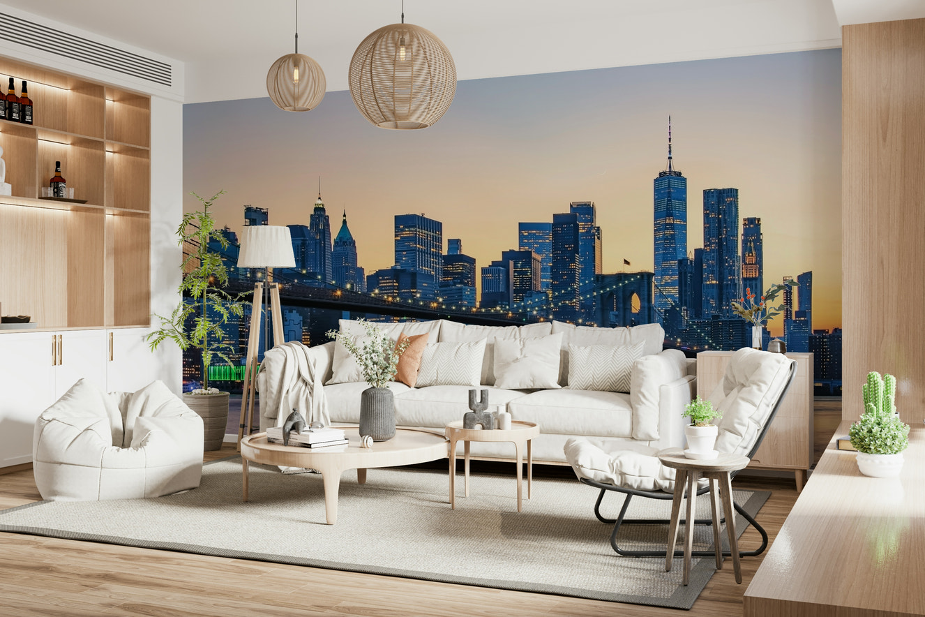 Brooklyn Bridge Dusk Wall Mural