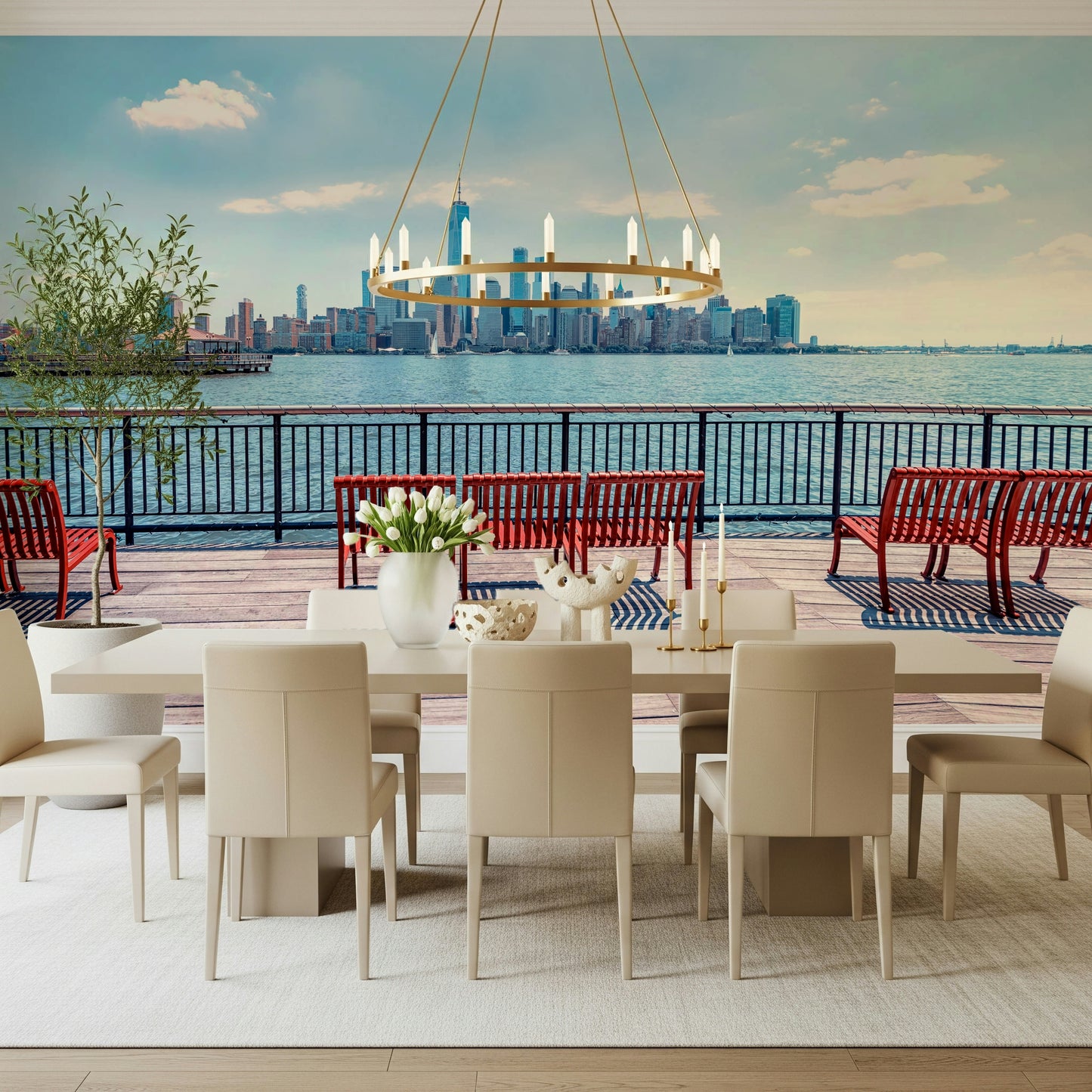 City Skyline View Wall Mural