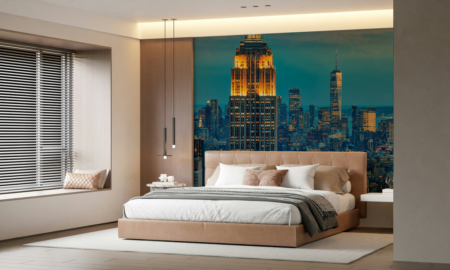 City Lights at Dusk Wall Mural