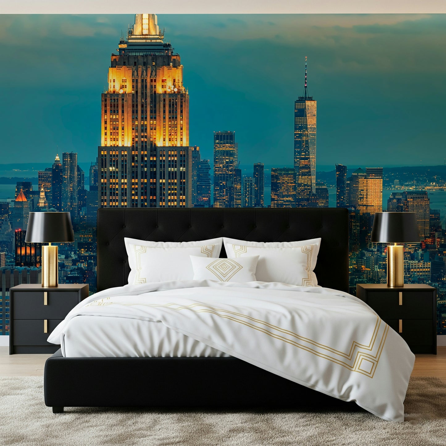 City Lights at Dusk Wall Mural