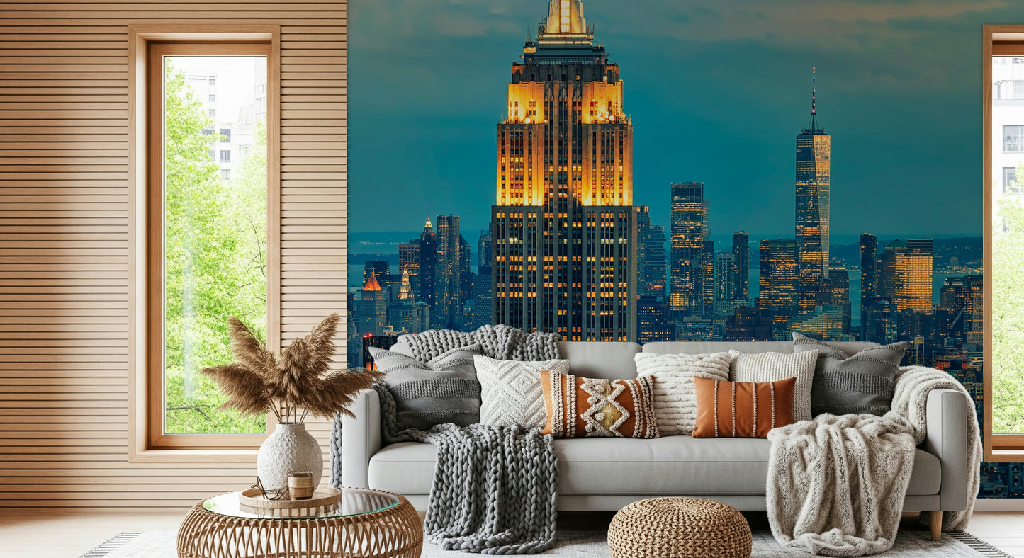 City Lights at Dusk Wall Mural