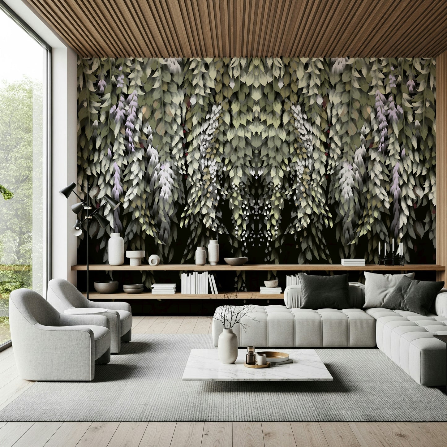 Wisteria Cascade Wall Mural
