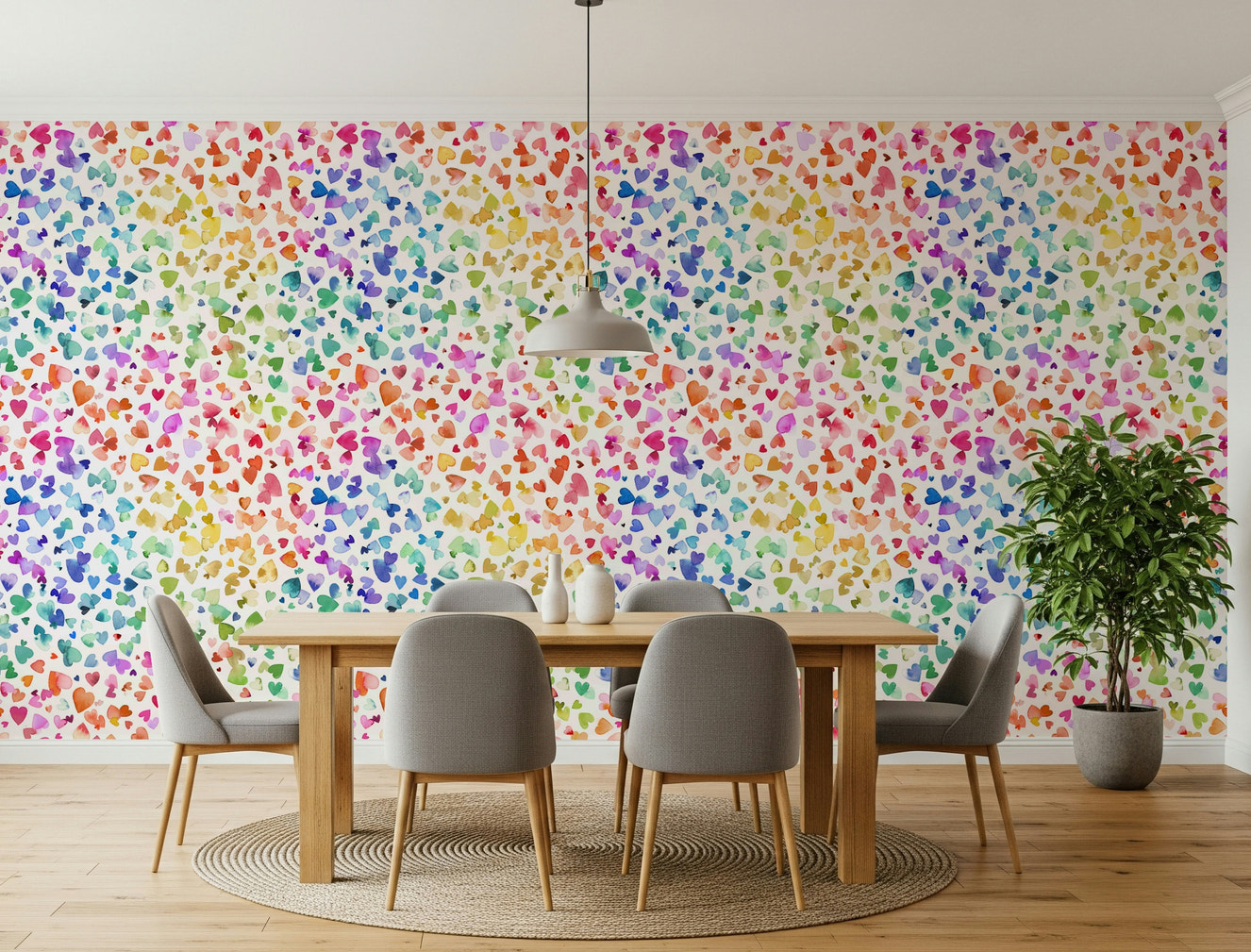 Watercolor Hearts Wallpaper⁠