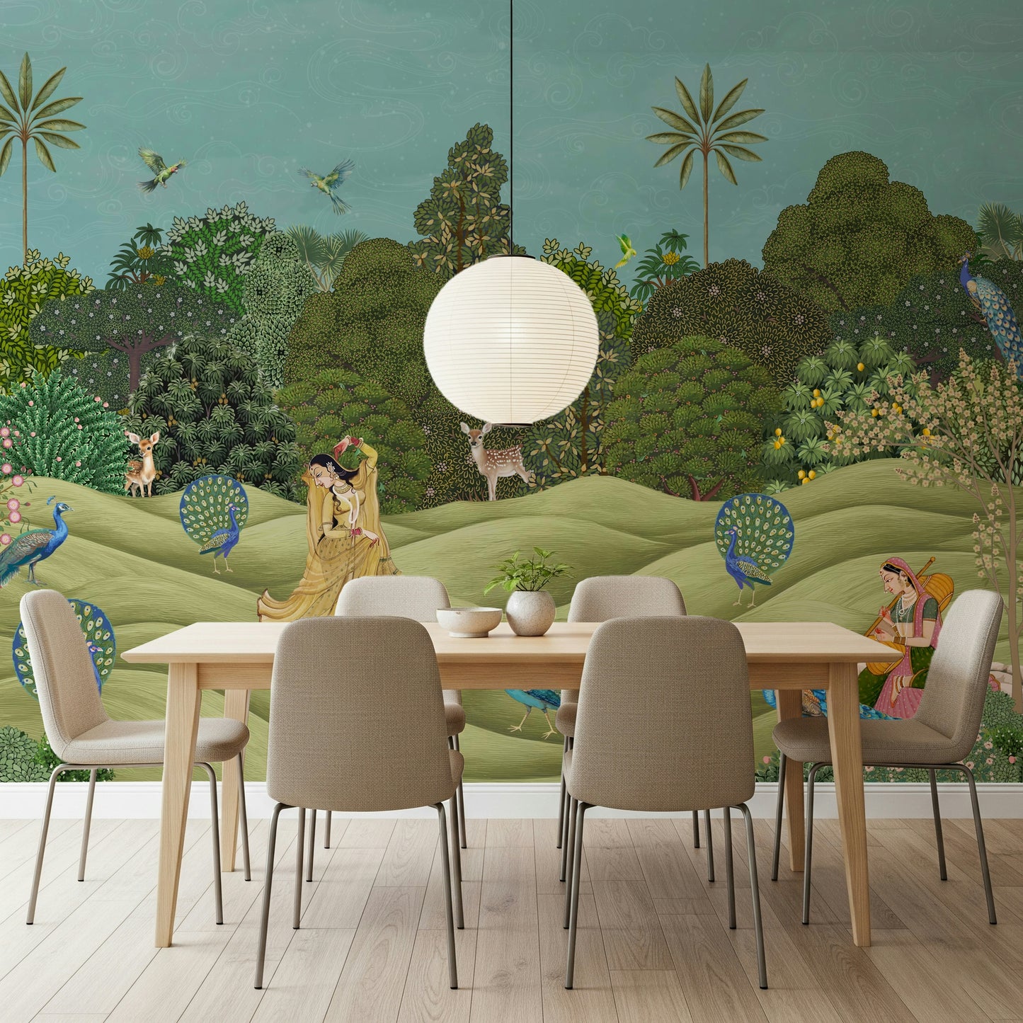 Pichwai Palms   Wall Mural