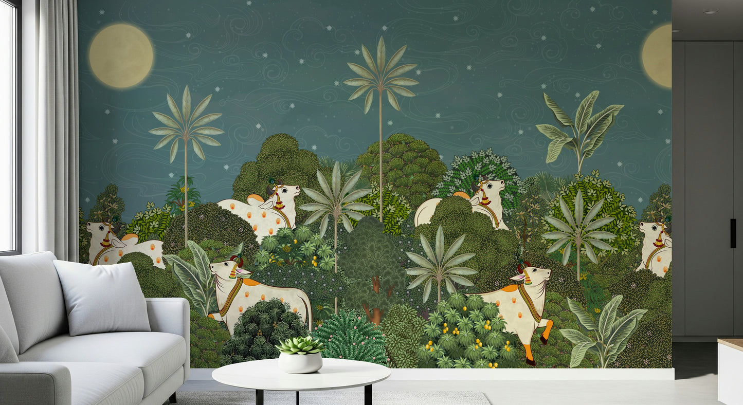 Ratri Pichwai Wall Mural