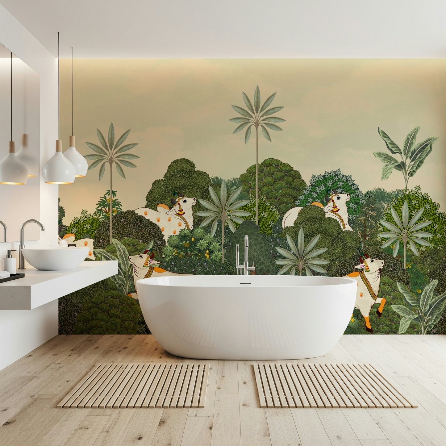 Tropical Pichwai Wall Mural