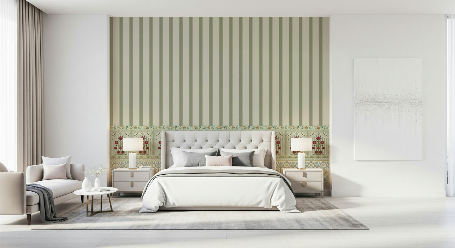 Bloom Stripe Border Wall Mural